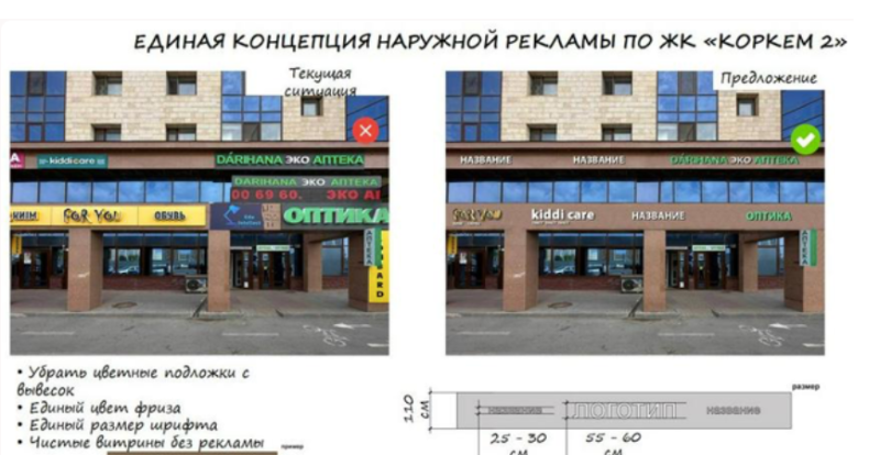 Из-за нарушений дизайн-кода в Астане демонтировали более 800 рекламных вывесок