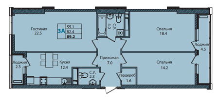 3-комнатная квартира в ЖК Abay 130