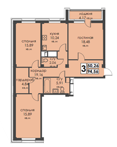 3-комнатная квартира в ЖК Алтын Шар